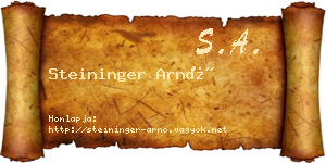 Steininger Arnó névjegykártya